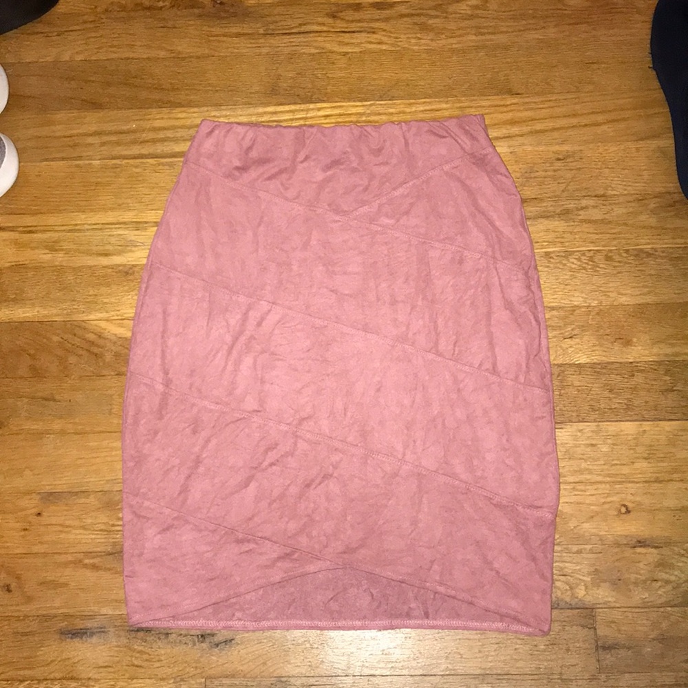 Pink suede pencil skirt worn once!